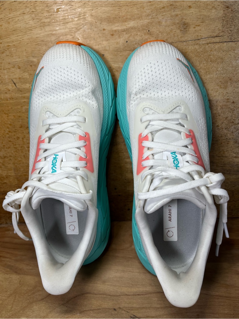 Hoka One One Arahi 7 Womens Size 6.5 Running Shoes Sneakers Frost Aqua Glow - Picture 7 of 12